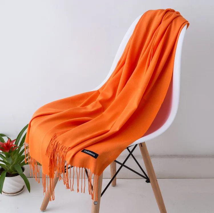 Dames Sjaal | Zachte Cashmere Look Sjaal met Franjes