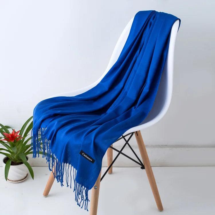 Dames Sjaal | Zachte Cashmere Look Sjaal met Franjes