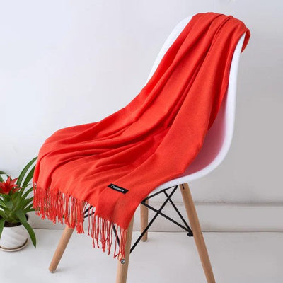 Dames Sjaal | Zachte Cashmere Look Sjaal met Franjes