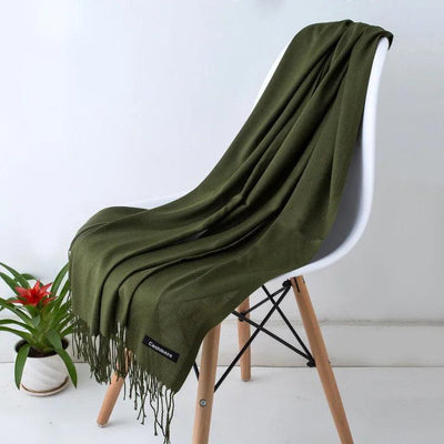 Dames Sjaal | Zachte Cashmere Look Sjaal met Franjes
