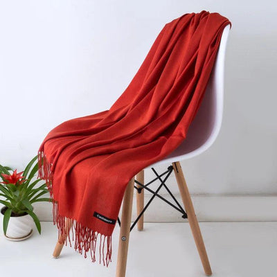 Dames Sjaal | Zachte Cashmere Look Sjaal met Franjes