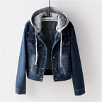 Damesjack met Jersey Capuchon