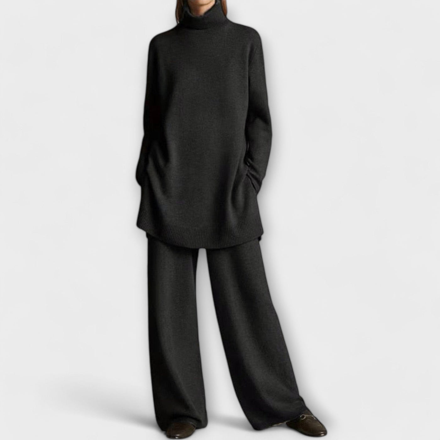 Comfortabele loungewear set voor dames met wijde broek