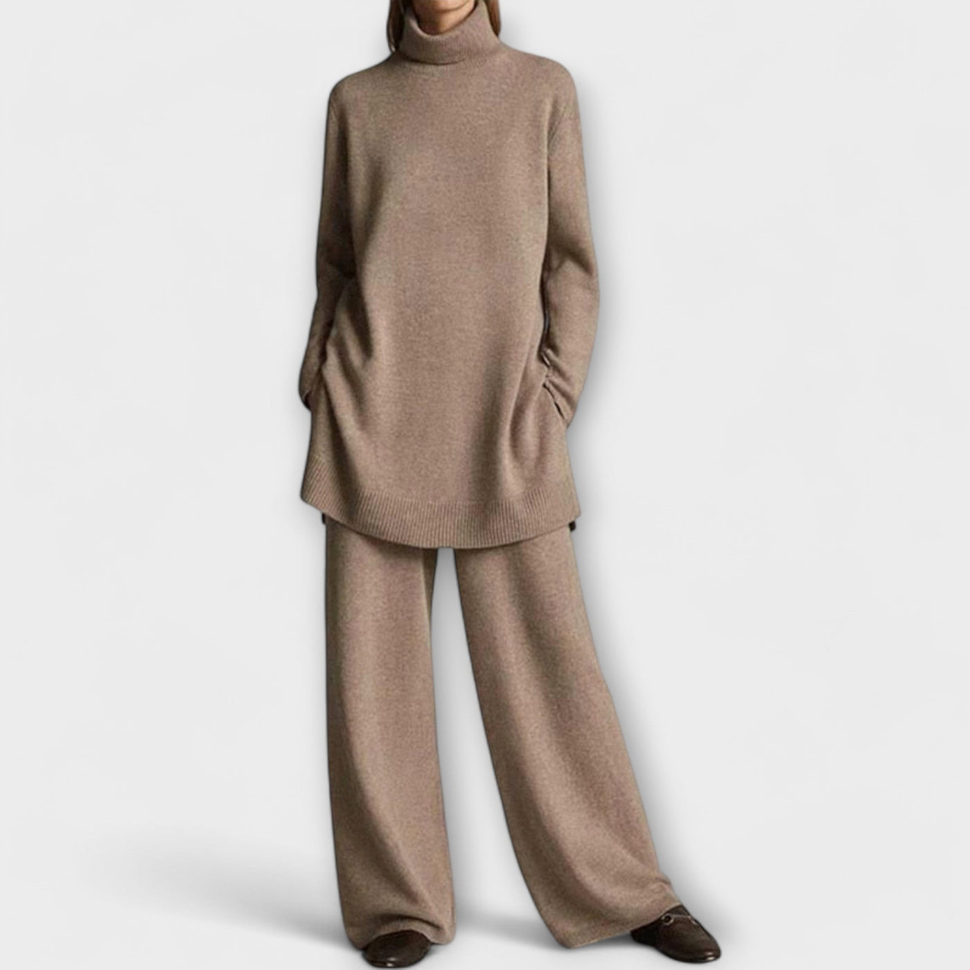 Comfortabele loungewear set voor dames met wijde broek