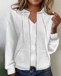 Wafel Vest | Lichtgrijs met Capuchon en Rits