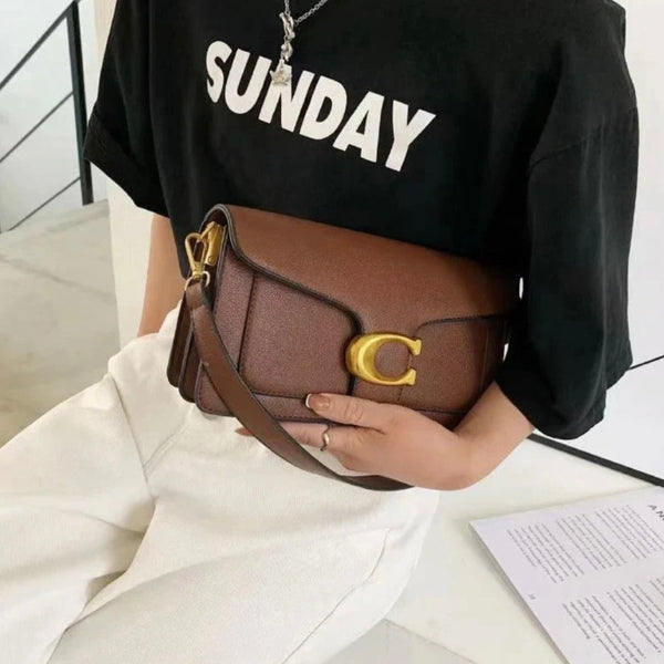 Dames Crossbody Tas | Elegante Schoudertas met Gouden Sluiting