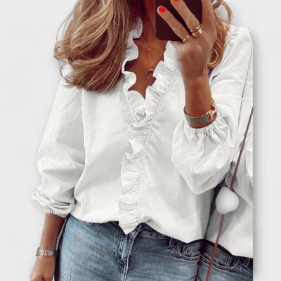 Damesblouse met plooimouwen