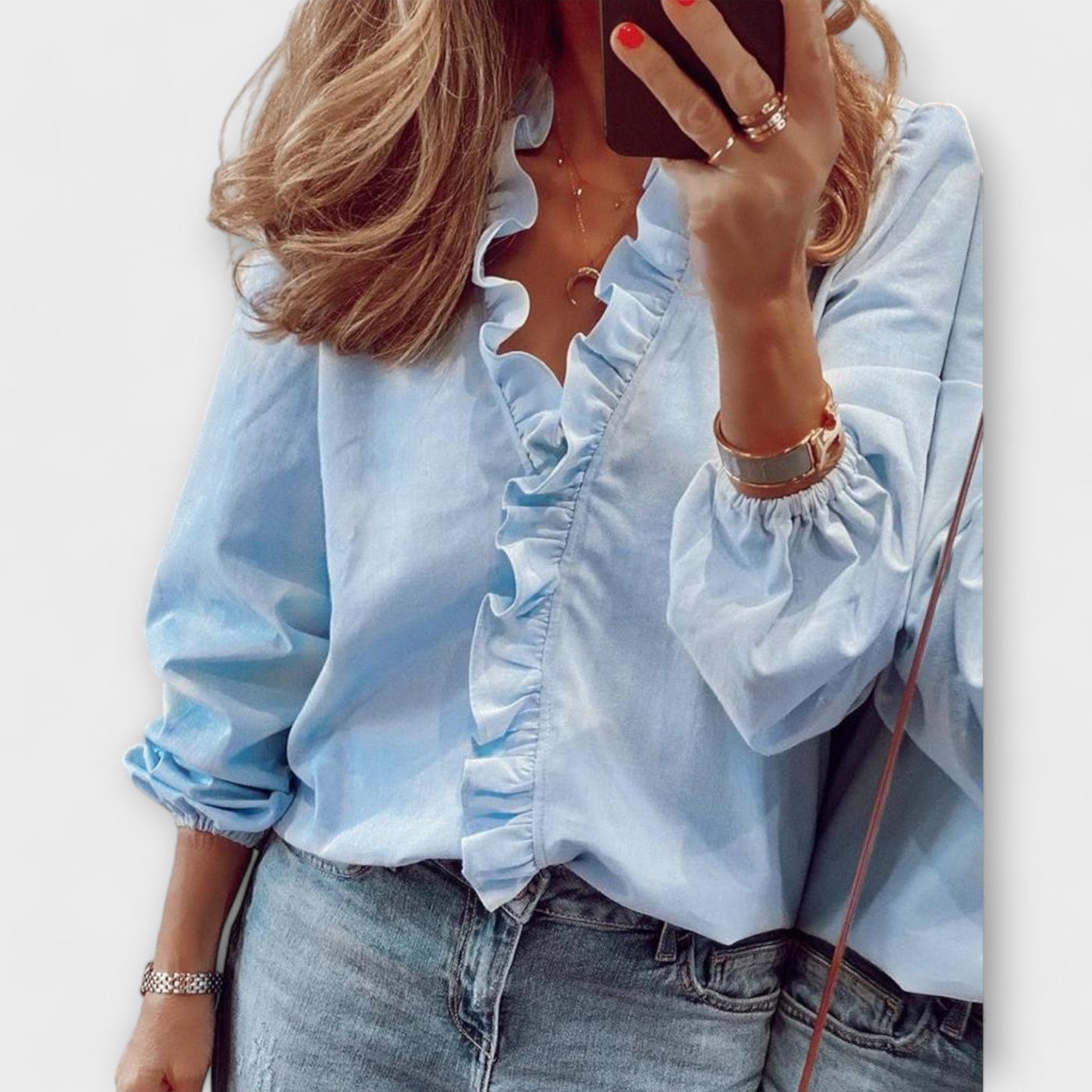 Damesblouse met plooimouwen