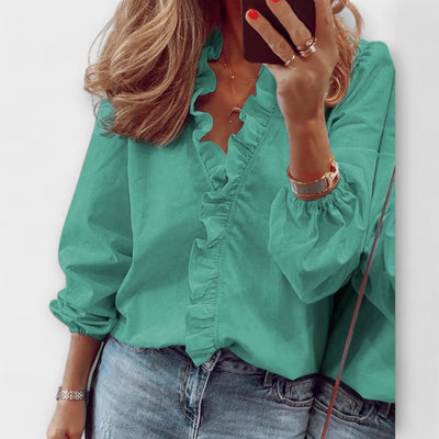 Damesblouse met plooimouwen