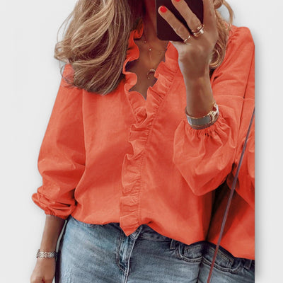 Damesblouse met plooimouwen