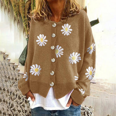Dames vest met bloemdessin ontspannen pasvorm