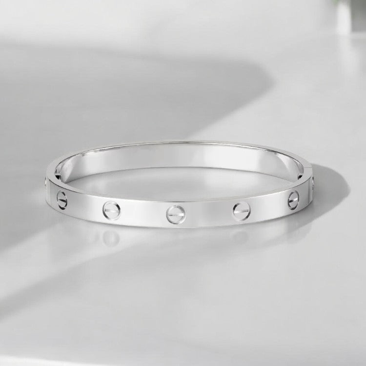Dames Armband | Luxe Stalen Armband met Schroefdetail