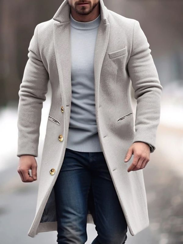 Manteau moderne pour hommes | Look formel | Avec boutons et coupe ajustée