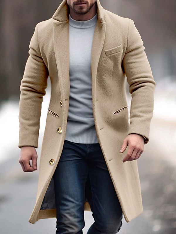 Manteau moderne pour hommes | Look formel | Avec boutons et coupe ajustée