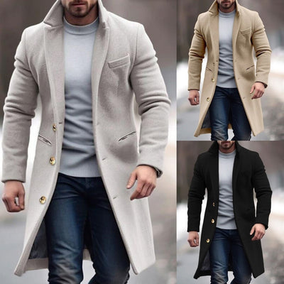 Manteau moderne pour hommes | Look formel | Avec boutons et coupe ajustée