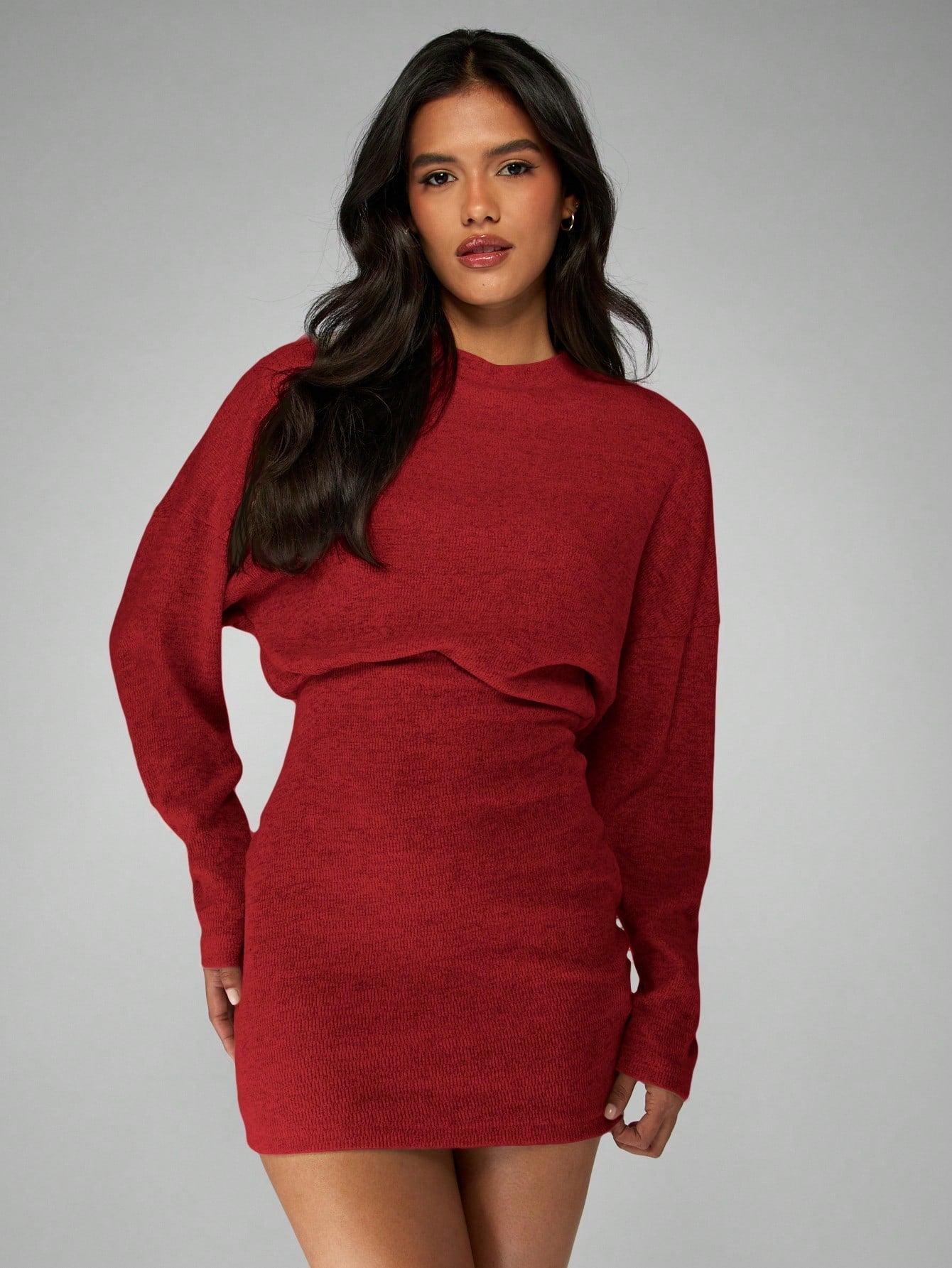 Zwarte Gebreide Set | Cropped Sweater & Mini Rok
