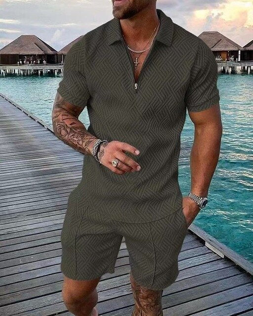 Tweedelige ZomerSet met Polo en Short voor Heren