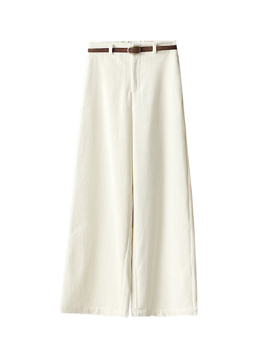 Dames Corduroy Broek Met Tailleband | Stijlvolle Wide-Leg Fit