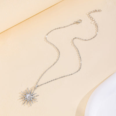 Dames Ketting met Zon en Maan | Symbolische Halsketting met Hanger