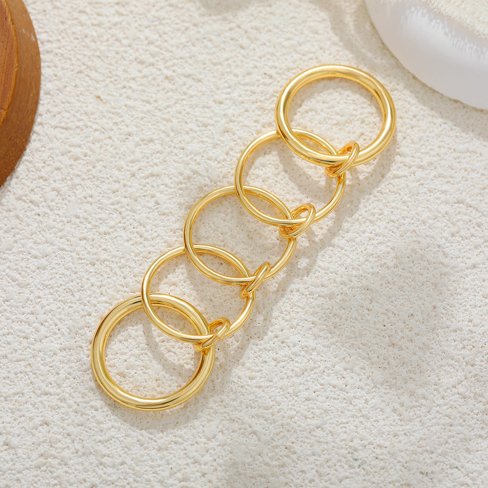 Dames Ringenset | Gelaagde Ringen met Kristallen en Details