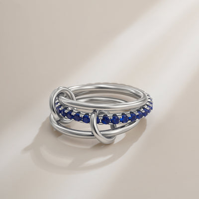 Dames Ringenset | Gelaagde Ringen met Kristallen en Details