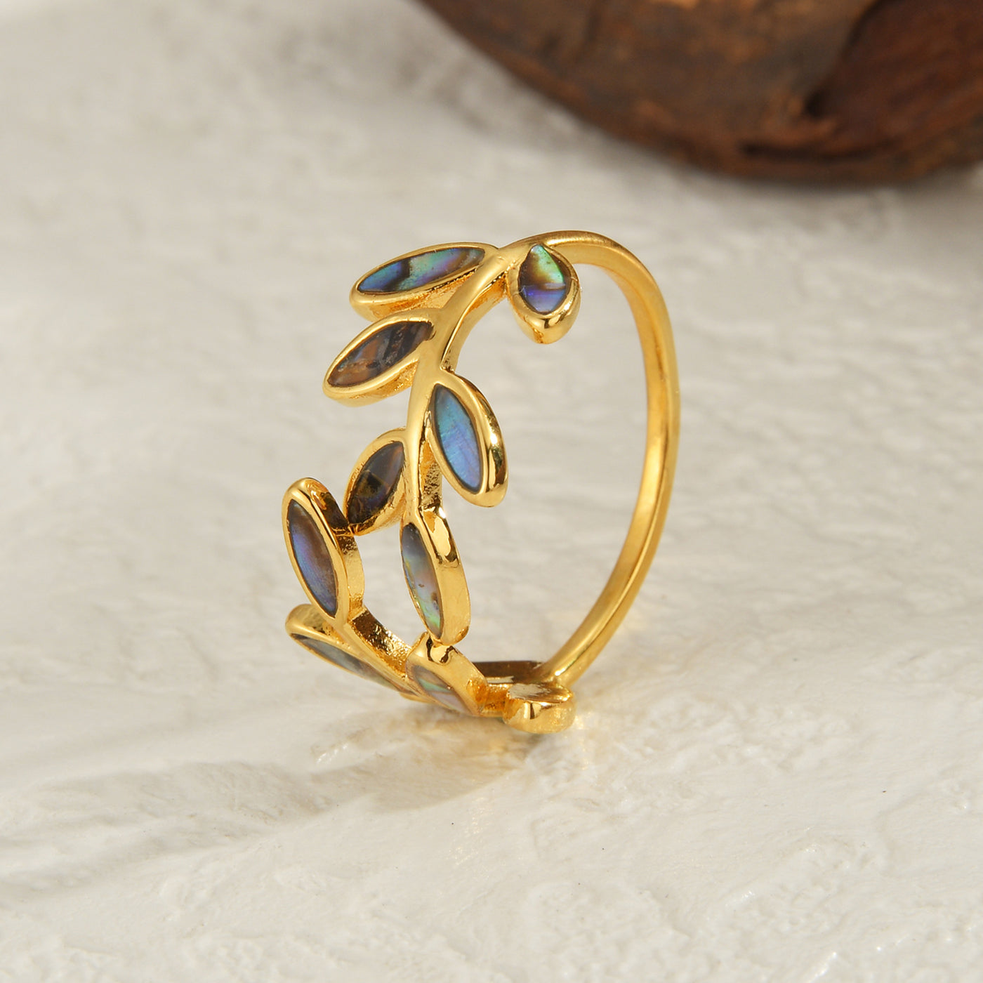 Dames Blad Ring | Elegante Verstelbare Sieradenring