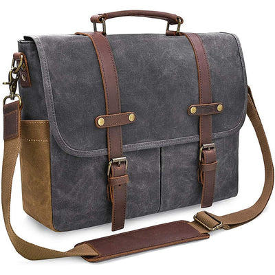 Heren Schoudertas | Vintage Look met Laptopvak en Stevige Afwerking