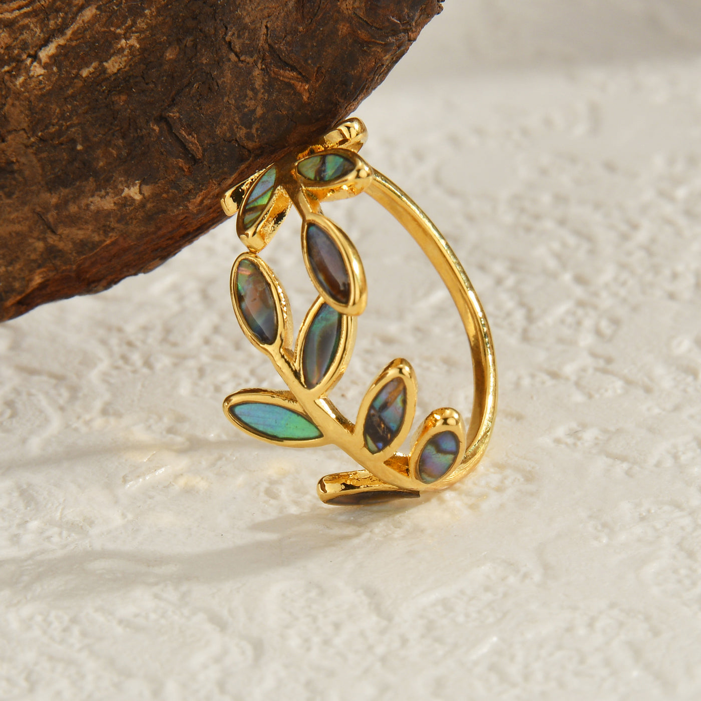 Dames Blad Ring | Elegante Verstelbare Sieradenring