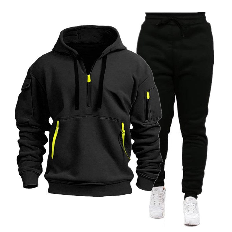 Heren Multi-pocket Hoodie en Joggingbroek Set