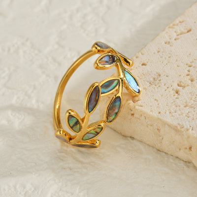 Dames Blad Ring | Elegante Verstelbare Sieradenring