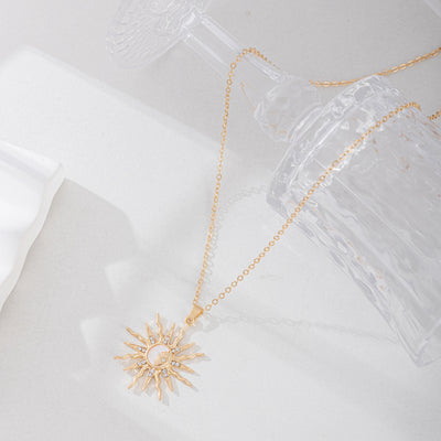 Dames Ketting met Zon en Maan | Symbolische Halsketting met Hanger