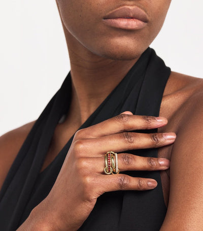 Dames Ringenset | Gelaagde Ringen met Kristallen en Details