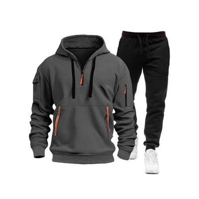 Heren Multi-pocket Hoodie en Joggingbroek Set