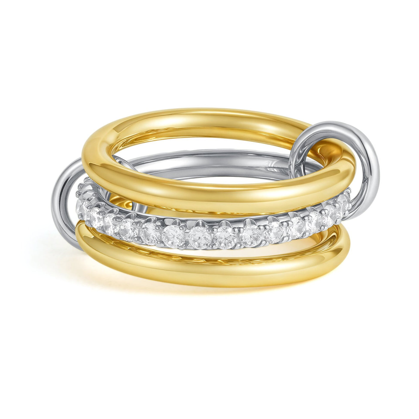Dames Ringenset | Gelaagde Ringen met Kristallen en Details