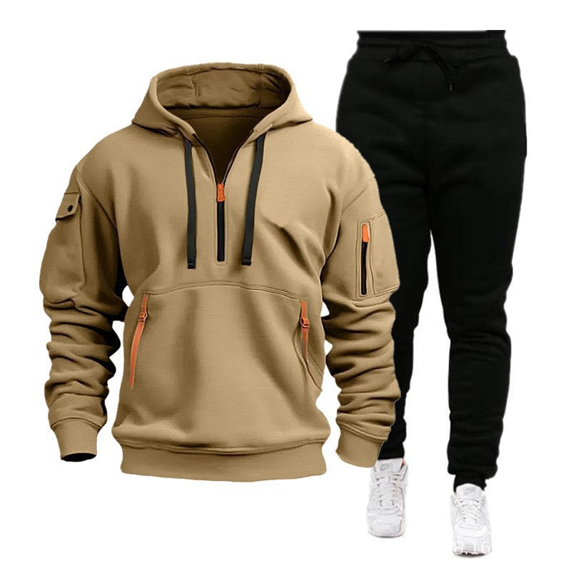 Heren Multi-pocket Hoodie en Joggingbroek Set