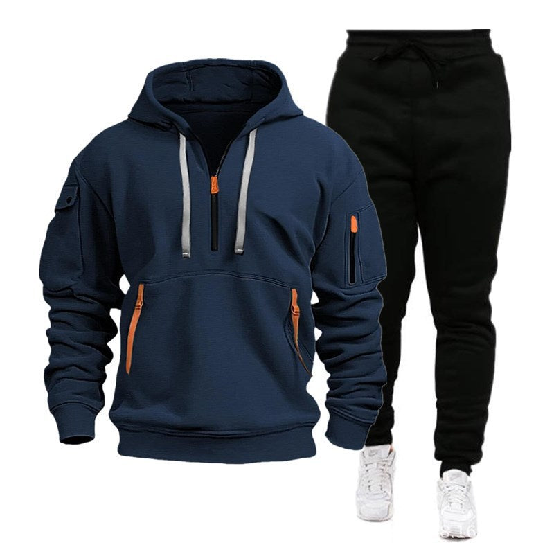 Heren Multi-pocket Hoodie en Joggingbroek Set