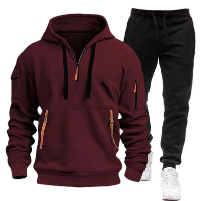 Heren Multi-pocket Hoodie en Joggingbroek Set