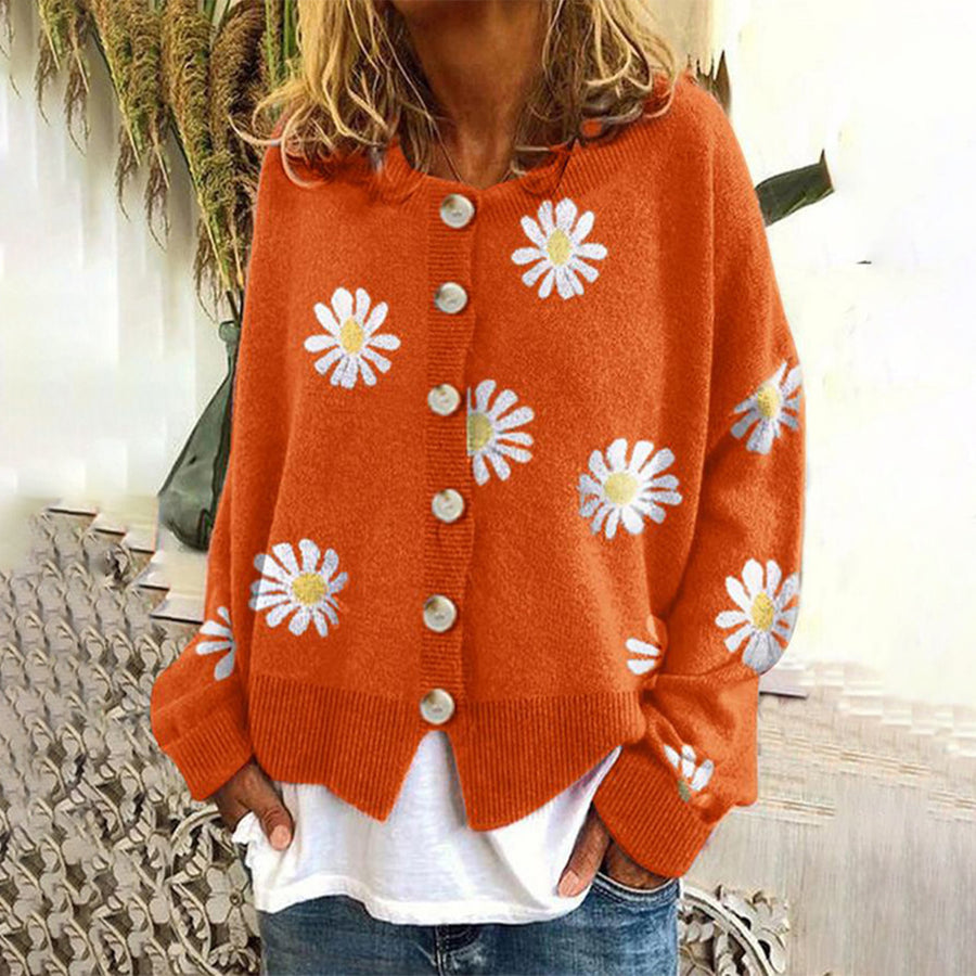 Dames vest met bloemdessin ontspannen pasvorm