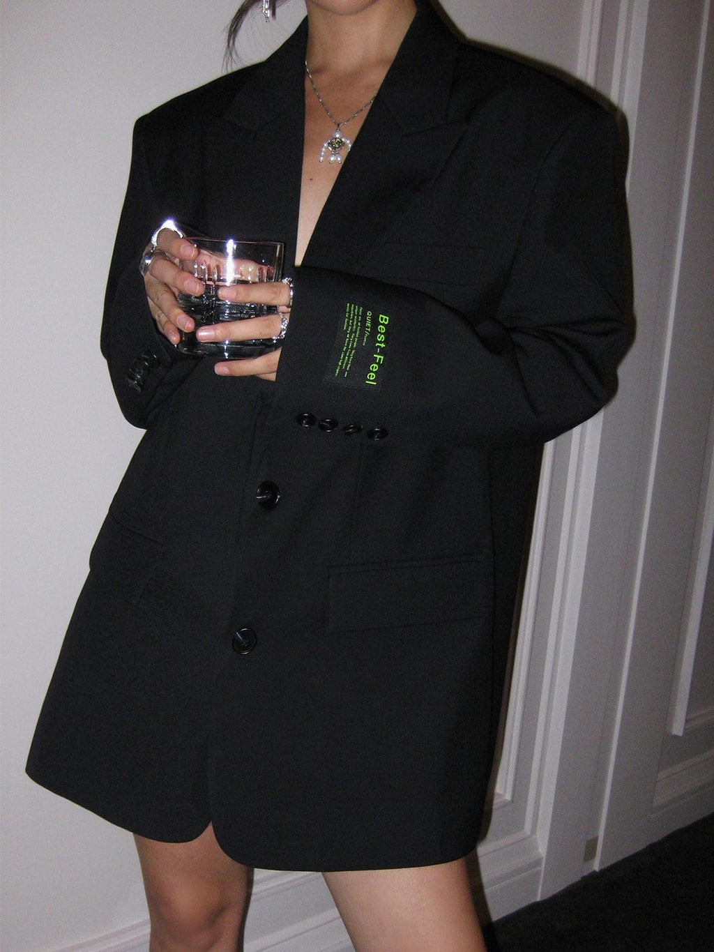 Antraciet Oversized Blazer | Gestructureerde Schouders