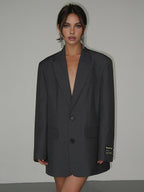 Antraciet Oversized Blazer | Gestructureerde Schouders