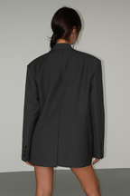 Antraciet Oversized Blazer | Gestructureerde Schouders