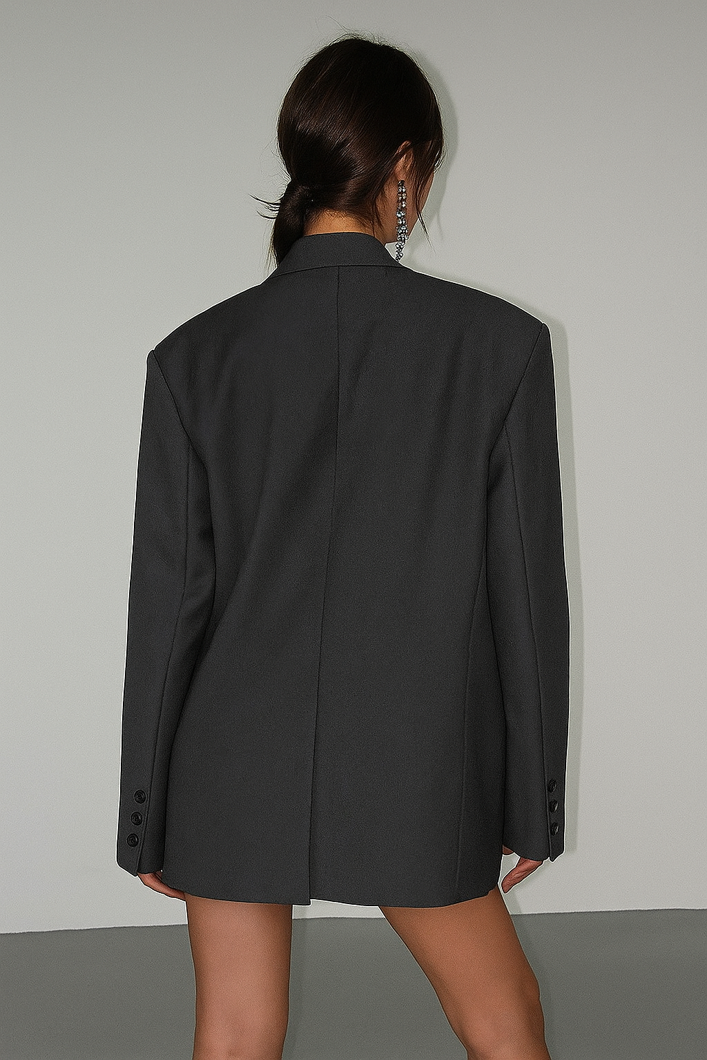 Antraciet Oversized Blazer | Gestructureerde Schouders