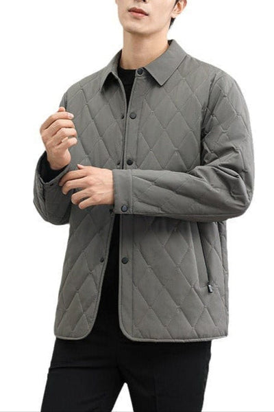 Casual gewatteerde winterjas voor heren met gestikte look