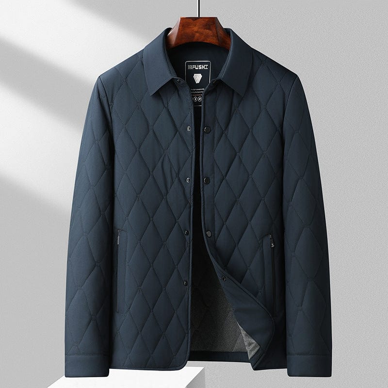 Casual gewatteerde winterjas voor heren met gestikte look