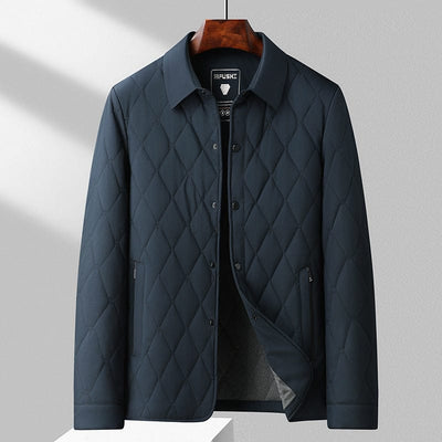 Casual gewatteerde winterjas voor heren met gestikte look