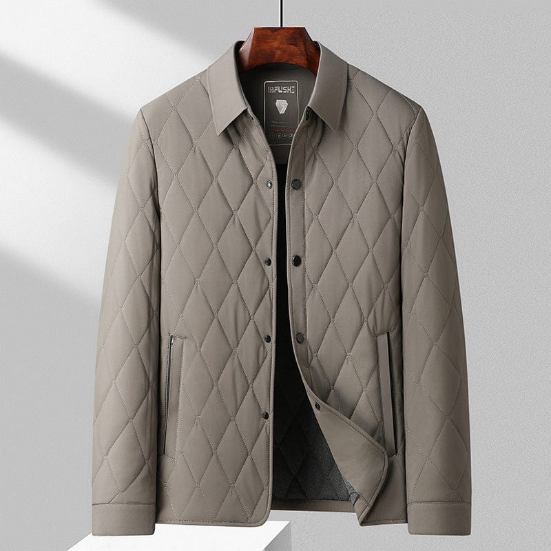 Casual gewatteerde winterjas voor heren met gestikte look