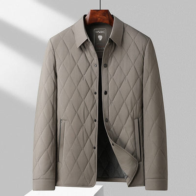 Casual gewatteerde winterjas voor heren met gestikte look