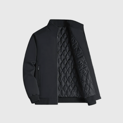 Casual gewatteerde winterjas voor heren met gestikte look