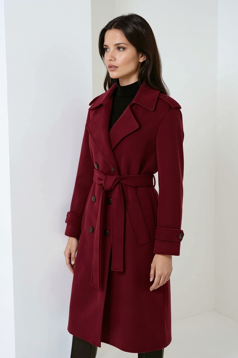 Dames Lange Trenchcoat met Ceintuur | Stijlvolle Wintermantel