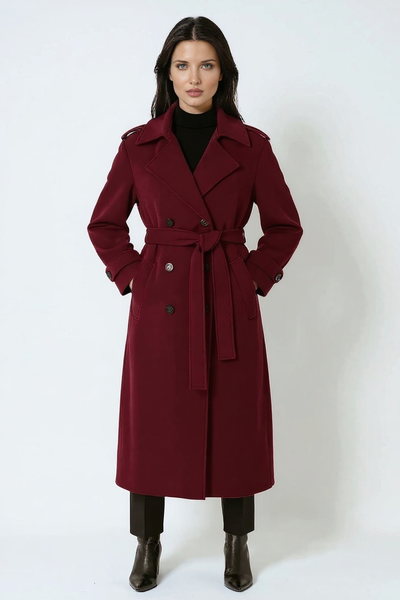 Dames Lange Trenchcoat met Ceintuur | Stijlvolle Wintermantel